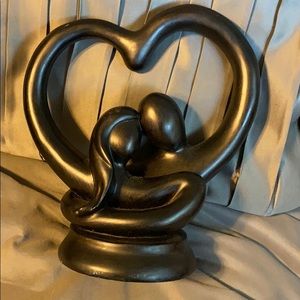 Man and woman heart statue